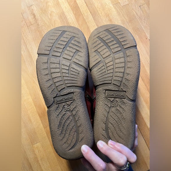 Josef Seibel Red Lace Up Boots 8 EU 39 - Picture 8 of 10